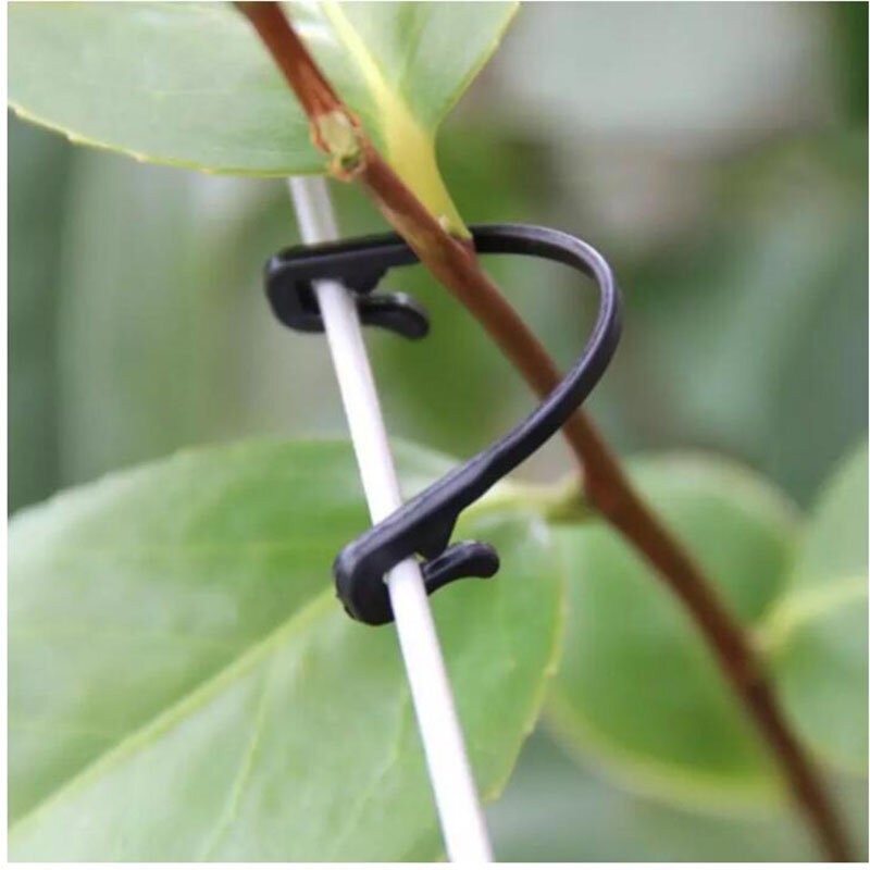 100pcs Plastic Plant Fixing Clips Tomato Support Clips Grape Rack Mesh Fasteners Gardening Agricultural Vine Bundling Line Cage