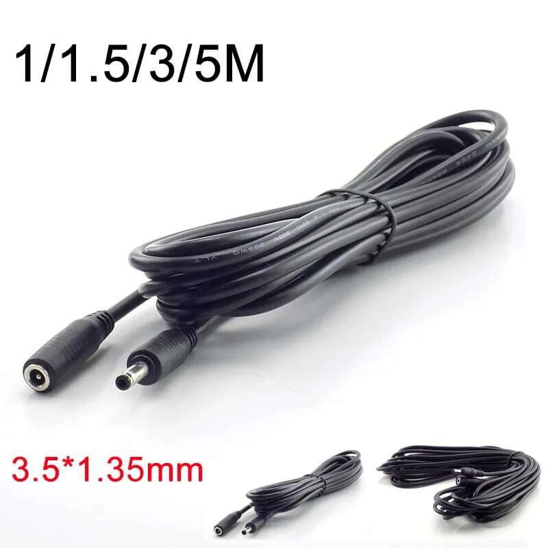 1/1.5/3/5M Man Vrouw Dc 5-24V Power Cable Extension Netsnoer Adapter 3.5mm X 1.35Mm Connector Voor Cctv Kabel Security Camera