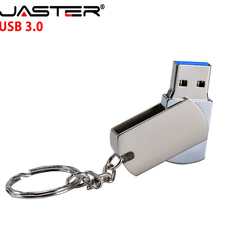 JASTER-pendrive de metal personalizado con tapa USB 3,0, unidad flash usb de 128GB, 64GB, 16GB, 32GB y 4GB, con más de 10 logotipos gratuitos