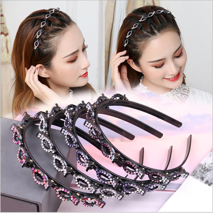 Horquilla de doble flequillo para mujer, diadema de decoración para el cabello, Clips de aro, diademas para mujer, pasadores, accesorios para el cabello