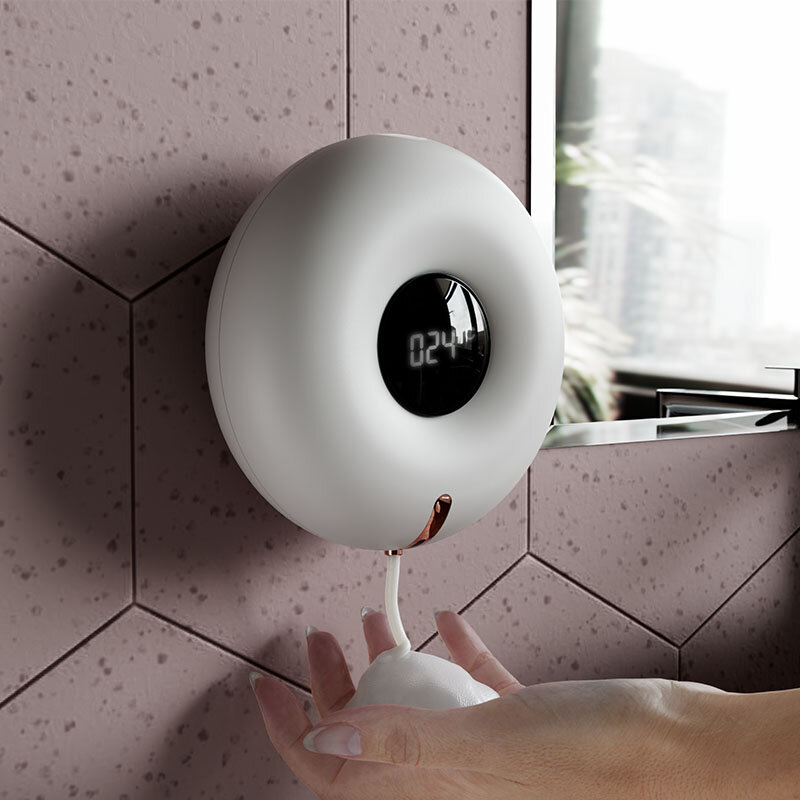 Distributeur de savon automatique intelligent sans contact, avec thermomètre numérique, lavage des mains pour enfants, Rechargeable par USB, pour la cuisine et la salle de bains