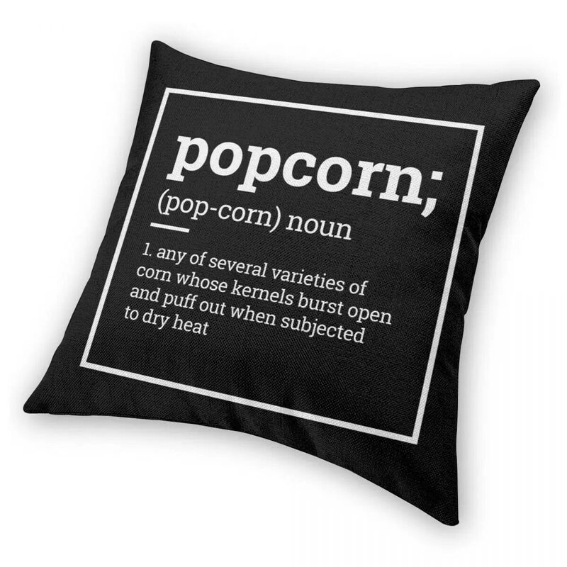 Funny Popcorn Definition Pillowcase Polyester Linen Velvet Printed Zip Decor Pillow Case Home Cushion Cover 18"
