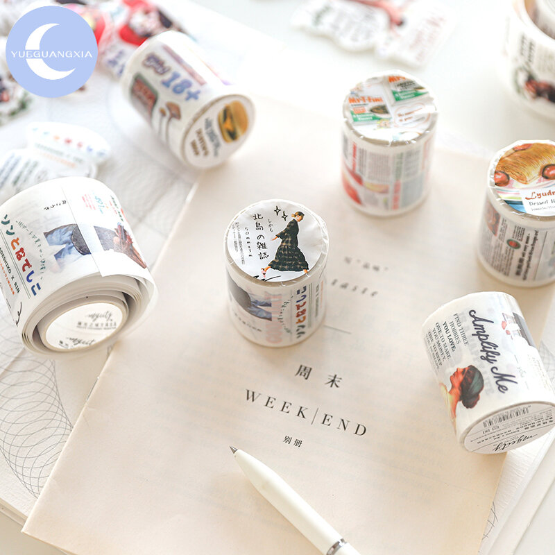 Papel tapiz yuejangxia Ins Litmus Bullet Journaling cintas Washi Deco Bullet Book Tour Scrapbooking 6 diseños