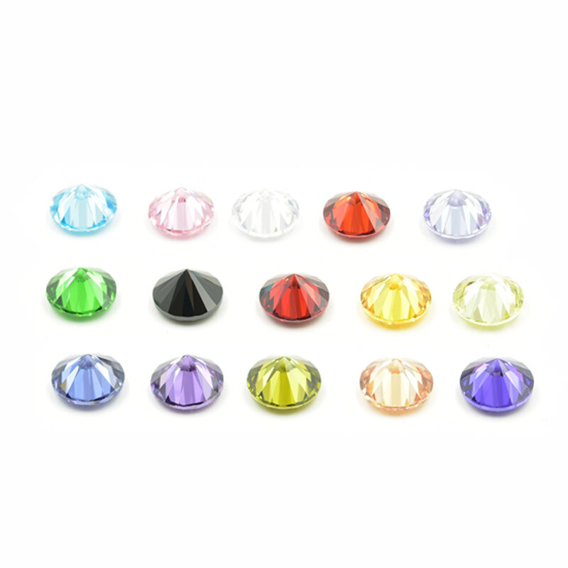 100pcs 0.8~4.0 の円形の切口の多さまざまな色は Diy の宝石類のための緩い立方体のジルコニアのビードのジルコンの石の aaaaa を渡します