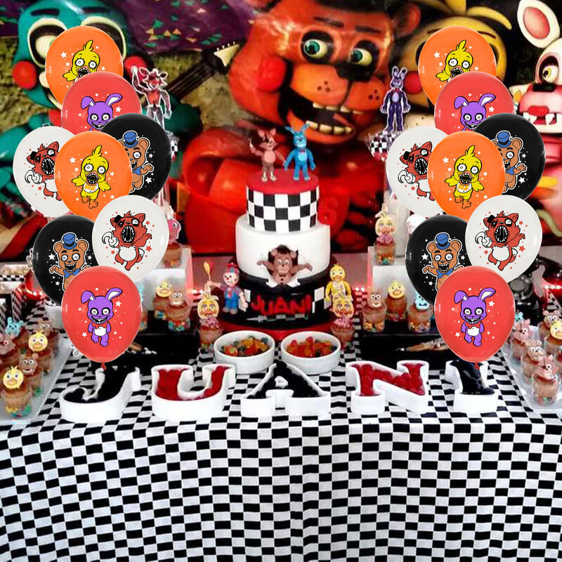 Five Nights At Freddy's Party Supplies gioco di cartoni animati Freddy Bear Balloons Banner di buon compleanno decorazione per feste Cake Topper Toy