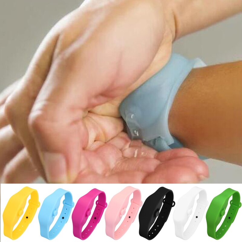 Wristband Hand Dispenser Hand Sanitizer Disinfectant Sub-packing Silicone Bracelet Wearable Hand Sanitizer Dispenser Pumps New