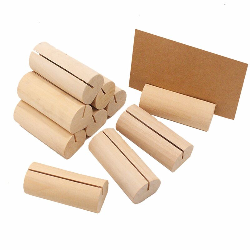 10Pcs Wooden Place Card Holder Base Name Card Table Numbers Memo Picture Photo Holder For Party Christmas Wedding Decorations