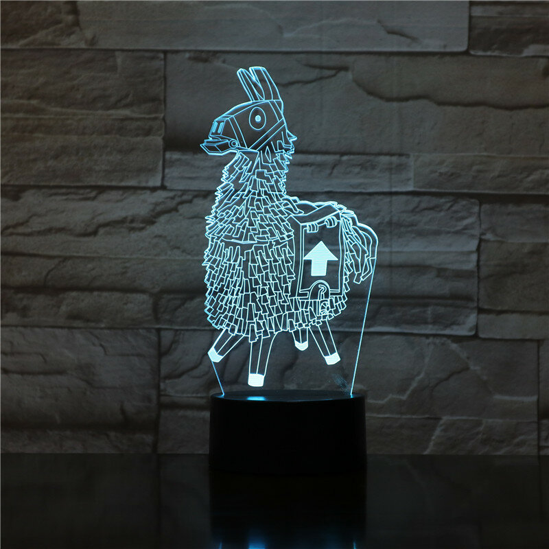 New 3D Lamp Alpaca Llama Nightlight Mood Lamp 7 Color Change Light Base for Birthday Gifts Toys Kids Table Night Lights 1906