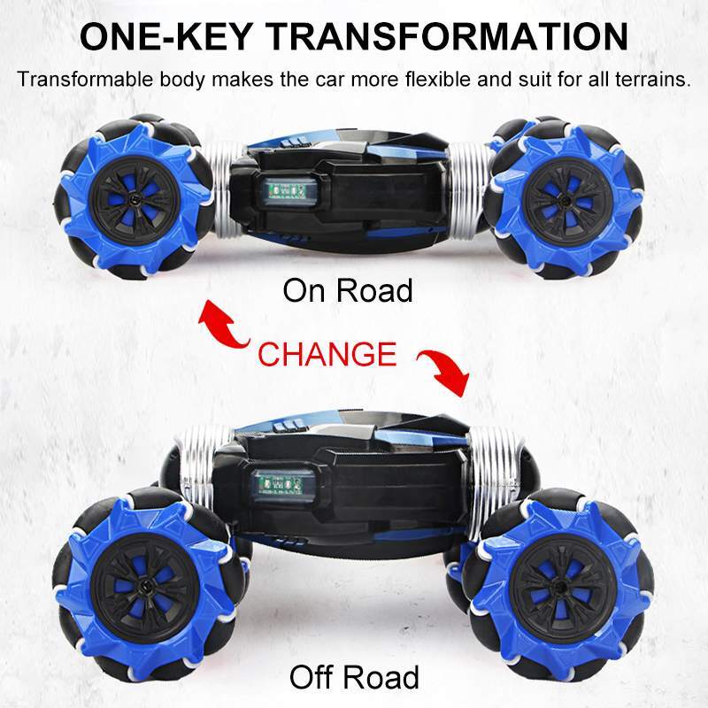 Mobil RC 4WD Radio Control Aksi Mobil Gerakan Induksi Memutar Kendaraan Off-Road Mainan RC Drift dengan Lampu & Musik