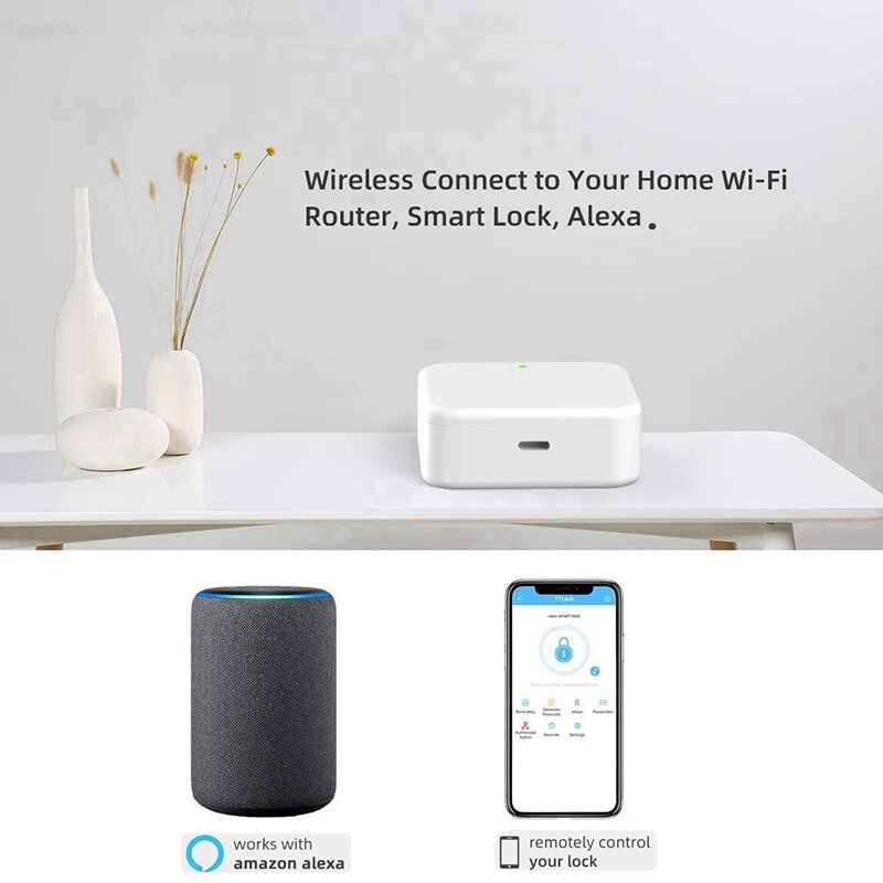 Retail Bluetooth Wifi Gateway Vingerafdruk Wachtwoord Smart Elektronische Deurslot Thuis Brug Ttlock App Controle Gateway Hub