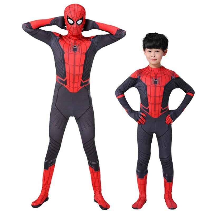 Neue Spinne Mann Weit Von Zu Hause Kostüm Peter Parker cosplay kostüme Zentai Spiderman Body Superhero Overalls für Kinder Erwachsene