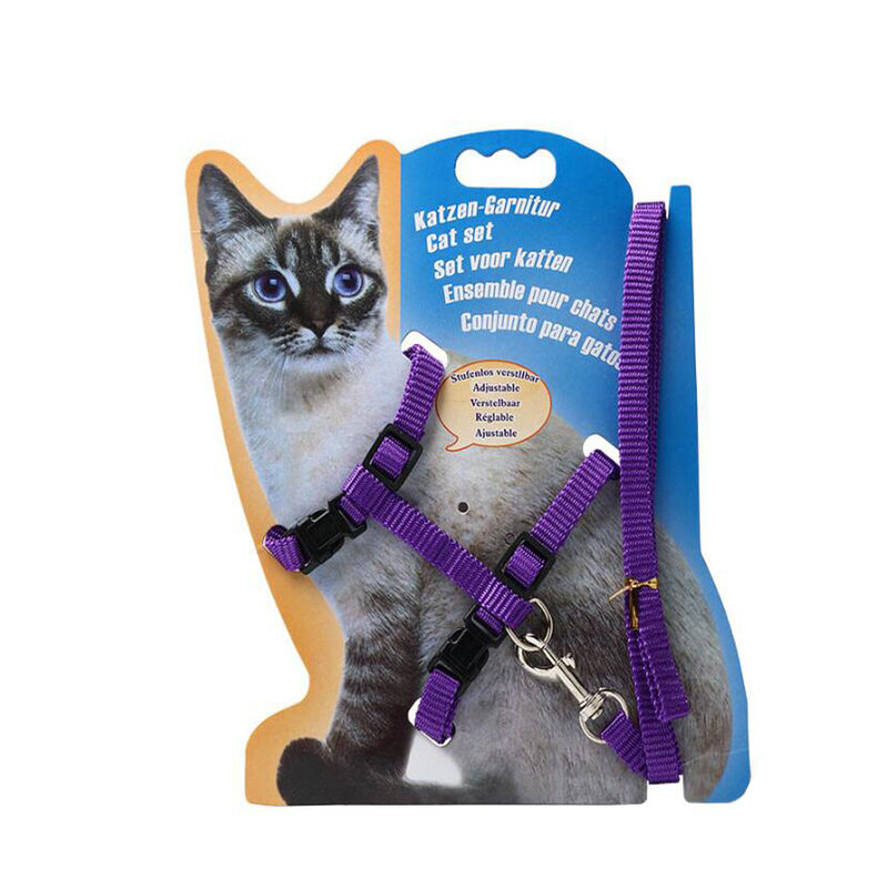 Kołnierz dla kota uprząż i smycz regulowane nylonowe szelki dla zwierząt domowych pies kotek Halter kołnierz koty produkty dla kota uprząż zwierzęca kołnierz
