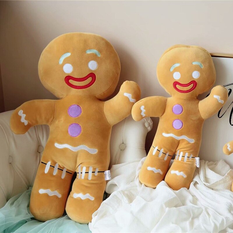 Cute Gingerbread Man Plush Toy Baby Appease Doll Biscuits Man Pillow Cushion Reindeer Home Decor Toy for Children Christmas Gift