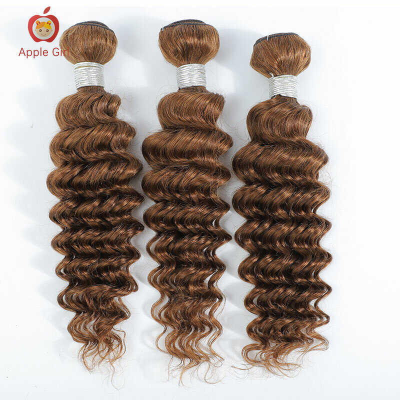 Ginger Color Deep Wave Hair Bundles Burnt Orange Brazilian 100% Human Hair 3 or 4 Bundles 30 Inch Applegirl Remy Hair Weave