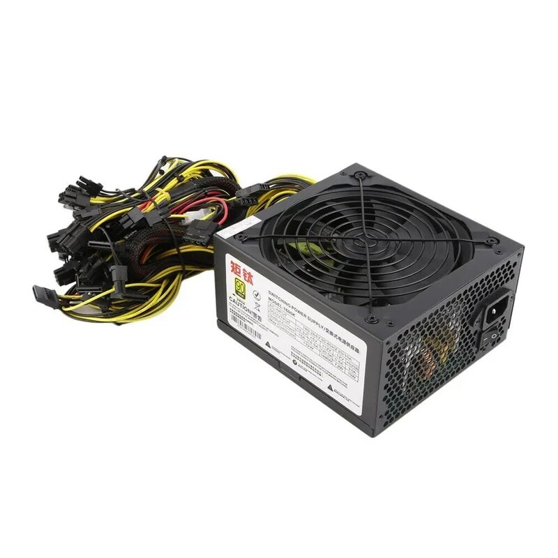 1600W Power Supply For 6GPU Eth Rig Ethereum Coin Mining Miner Dedicated 90 Gold High Efficiency Stable Performance