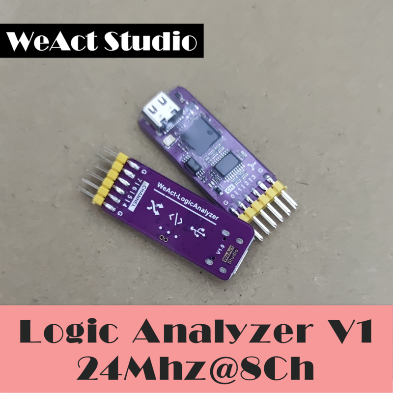WeAct-Analizador lógico USB DLA Mini, herramienta de depuración de Hardware, 24Mhz, 8 canales, 5V, MCU, ARM, FPGA, depurador