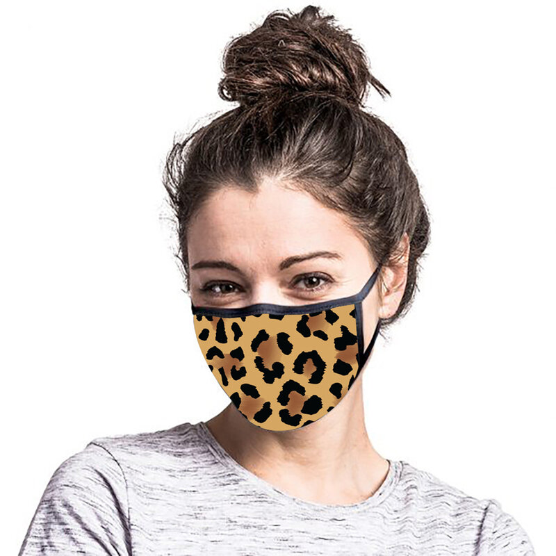 Стильная Пылезащитная моющаяся дышащая мягкая хлопковая маска унисекс с леопардовым принтом и защитой от смога