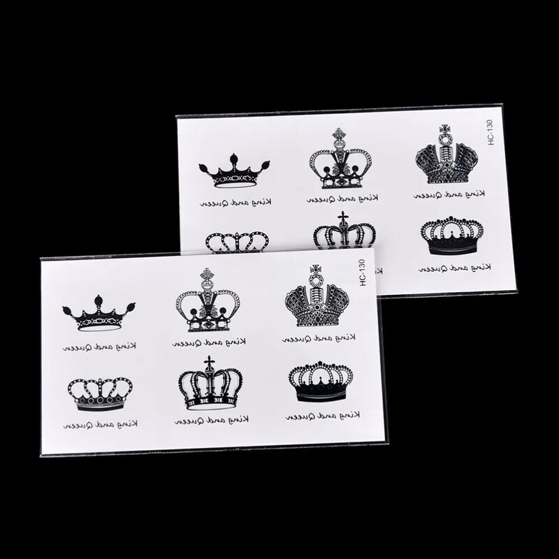 Simulation Alphabetischer Wasserdicht Männer und Frauen Tattoo Aufkleber Körper Kunst 10.5*6cm Neue Crown Muster Temporäre Tattoo