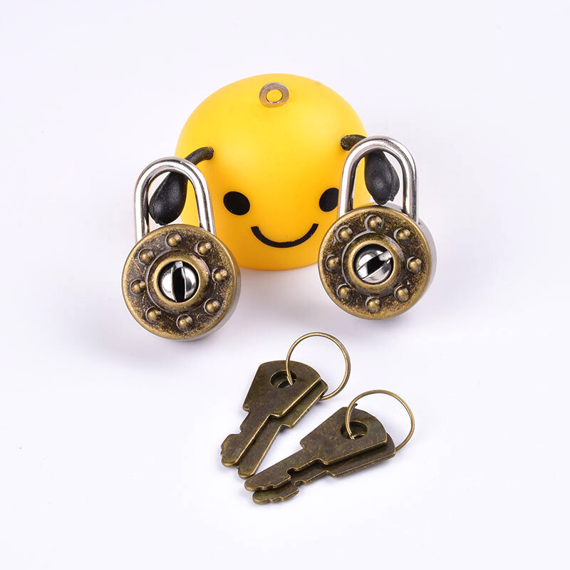 Mini cadenas en métal, petite boîte à bagages, serrure à clé avec sac à clés, accessoires de décoration de valise