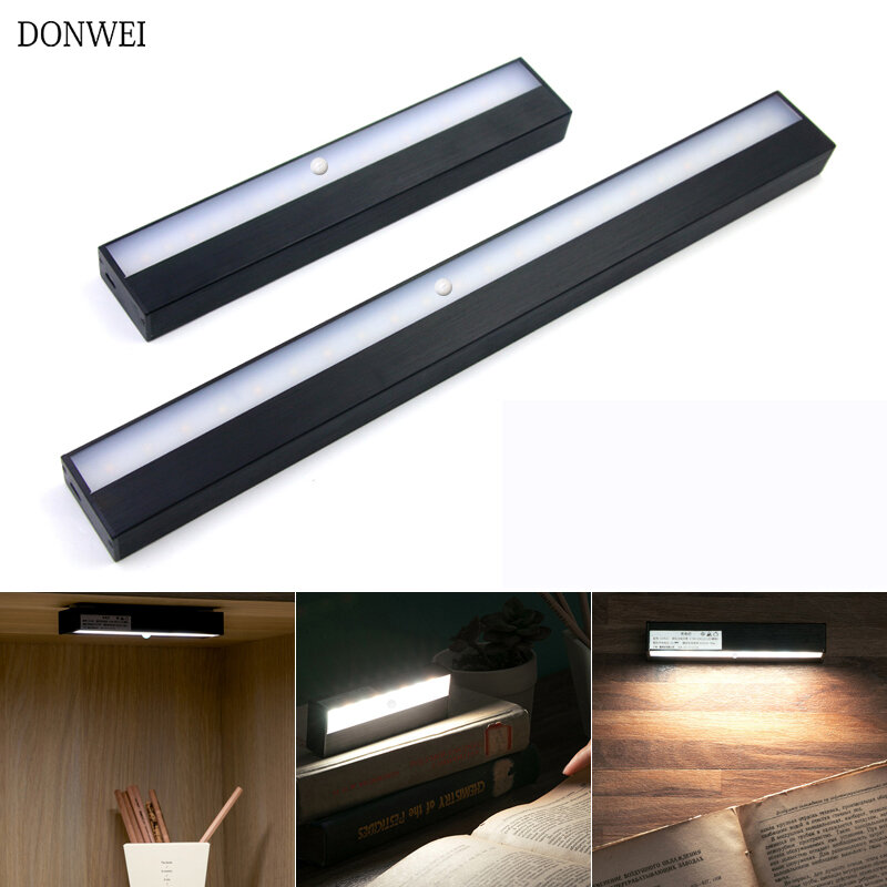 Long Strip Motion Sensor Night light Recharge Dimmable Touch Switch Wall lamp For Bedroom Hallway Cabinet Kitchen Closet Light