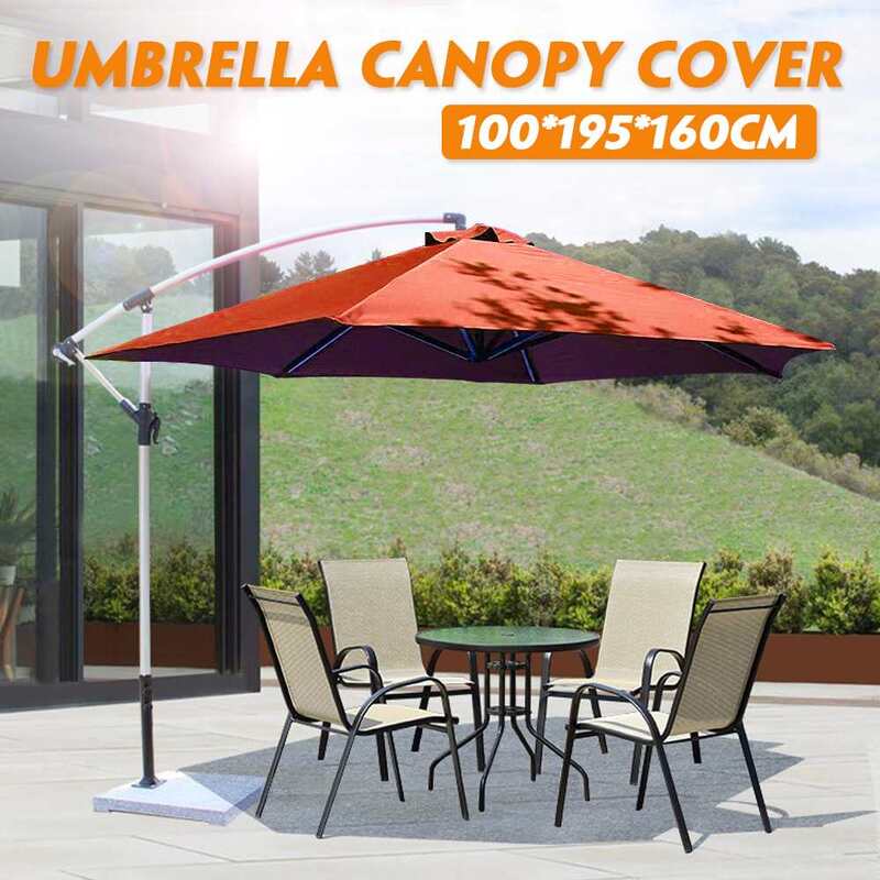 Poliéster de jardín al aire libre Banana paraguas sombrilla cubierta impermeable Patio de la tela de Oxford Patio voladizo sombrilla de muebles al aire libre