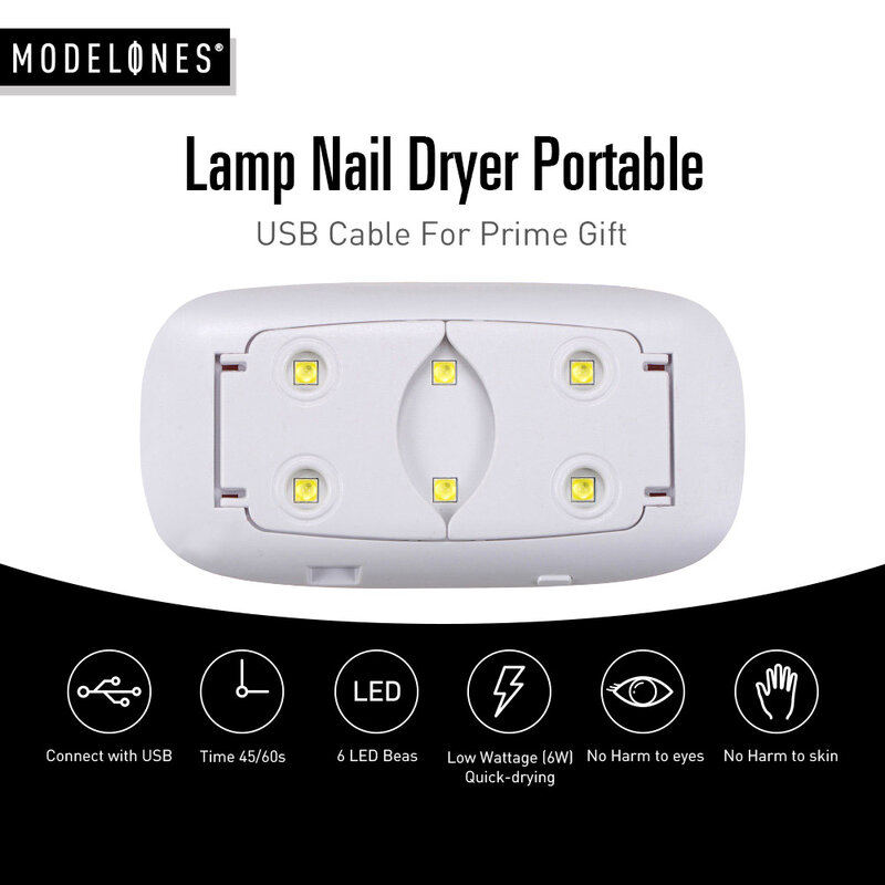 Modelones SUNmini 6w UV LED Lamp Nail Dryer Portable USB Cable For Prime Gift Home Use  Gel Nail Polish Dryer Mini USB Lamp