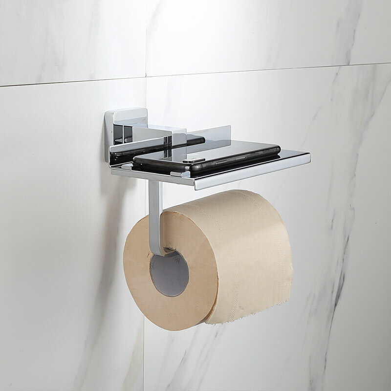 Luxury Square Bathroom Brass Hardware Sets Towel Rack Paper holder Toilet Brush Holder Towel Holder hook Row hook Activity bar