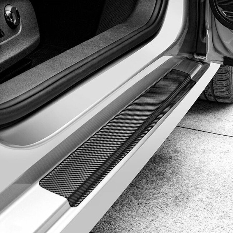4pcs Carbon fiber Door Sill Scuff Car Door Plate Car Stickers For VW Volkswagen Golf 7 MK6 MK5 POLO jetta tiguan Accessories