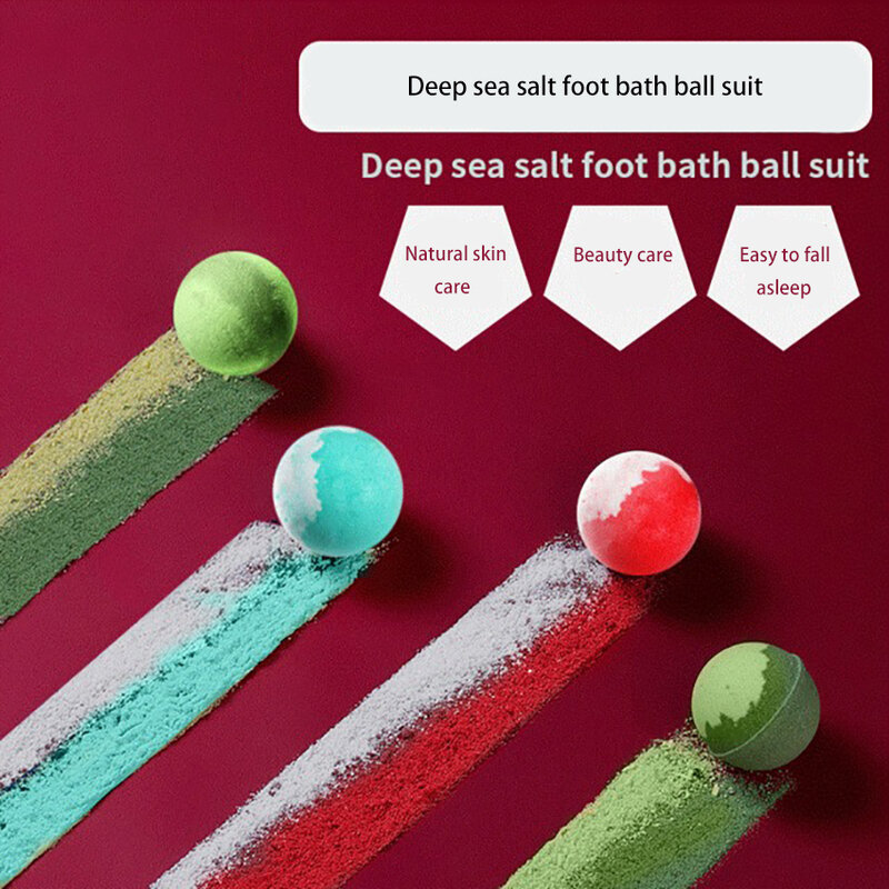 Bolas de burbujas exfoliantes para ducha, sales de baño de belleza, Control de aceite corporal, sal de baño, 12 unids/set por juego
