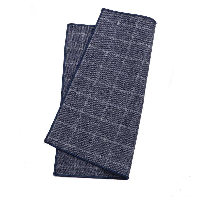 Классический квадратный носовой платок в клетку, повседневный Карманный квадратный шарф для вечеринки, шерстяной хлопковый носовой платок, мужской и женский платок 22 см