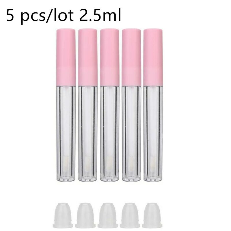 5 unids/lote 2,5 ML tubo de brillo de labios de plástico DIY brillo de labios contenedores botella vacío contenedor de cosméticos herramienta organizador de maquillaje