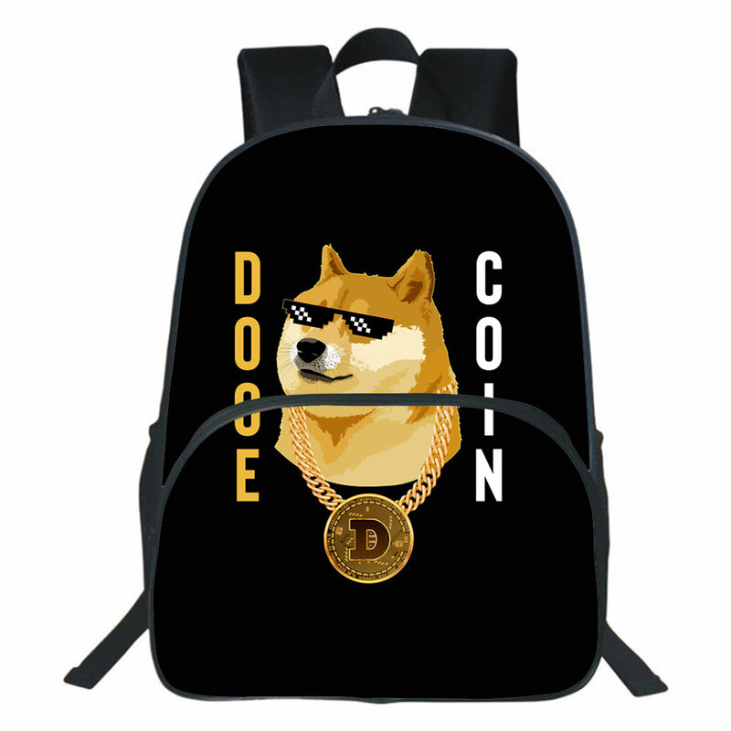 Dogecoin กระเป๋าเป้สะพายหลัง3D การ์ตูนโรงเรียนกระเป๋าวัยรุ่นกระเป๋าเก็บกระเป๋าเดินทางกระเป๋าเด็ก Mochila