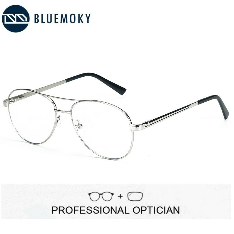 BLUEMOKY-نظارات فوتوكرومية مع جسر مزدوج للرجال ، نظارات فوتوكروميك مضادة للضوء الأزرق لقصر النظر