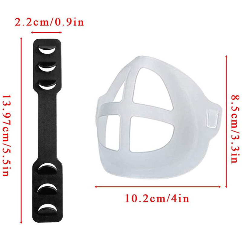 8PCS 3D Gesicht Maske Waschbar Wiederverwendbaren Inneren Unterstützung Rahmen + 6PCS Einstellbare Ear Strap Zubehör