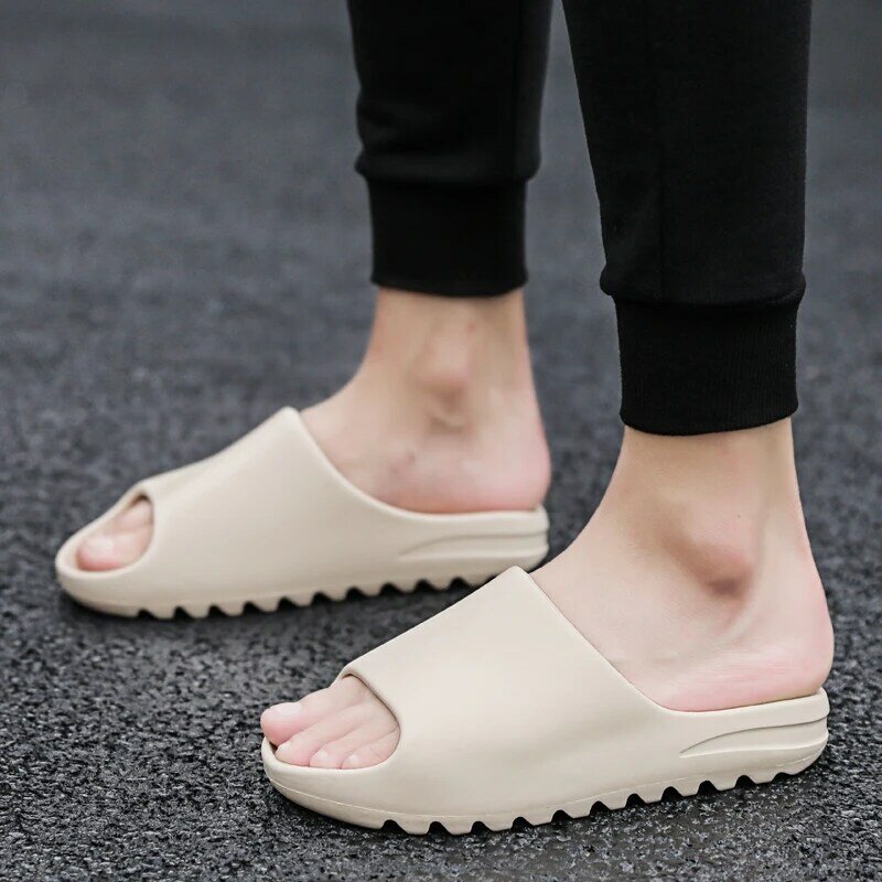 New Style Slippers Men Fashion Summer Solid Color Casual Home Slipper Shoes Eva Injection Non-slip Shoes Beach Slides