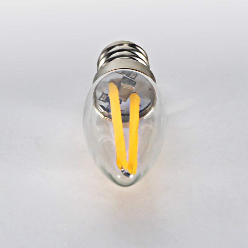 Fiala filamento E12 lampadina a Led 110v 220v 2W Super Cob Mini Candle Spot Home Decor illuminazione guscio di vetro per lampadari lampada da parete