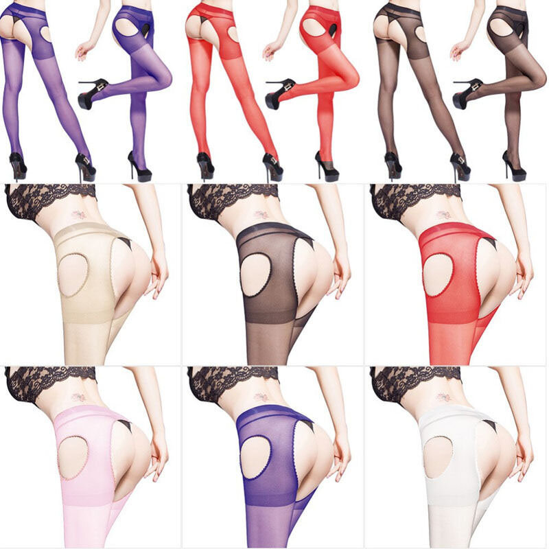 Sexy Open Crotch Stockings Transparent Suspender Pantyhose Tights Stockings Sexy Lady Elastic Pantyhose Fashion Cutout Stockings