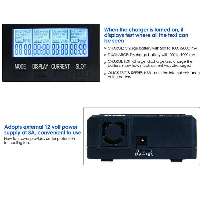 1 Buah OPUS BT-C3100 V2.2 Pengisi Daya Baterai LCD 4 Slot Cerdas Digital untuk Lithium-Ion NiMH NiCd AAA AA 10440 14500 16340 18650