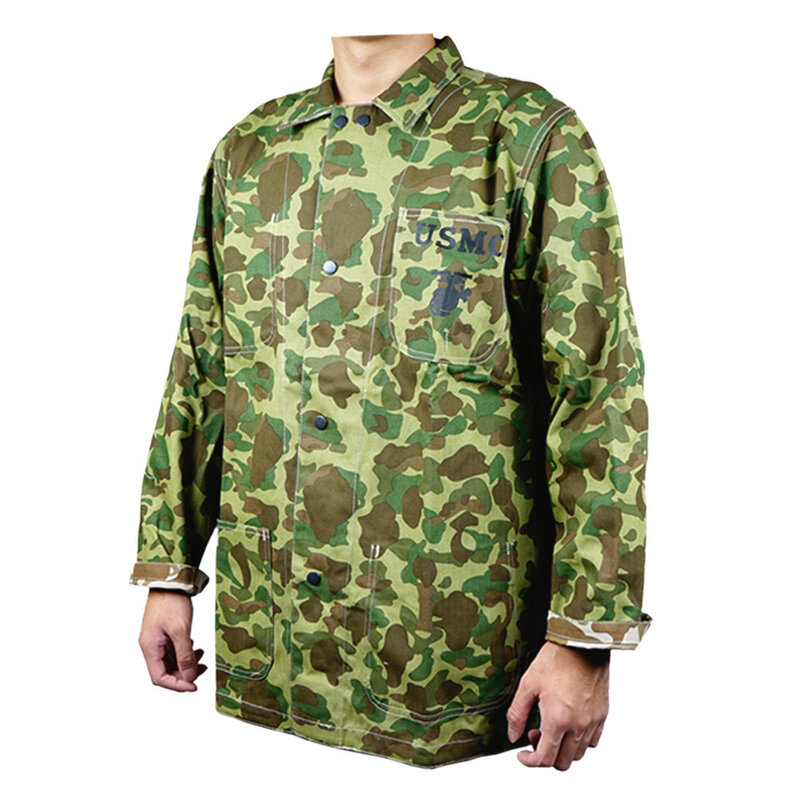 2 차 세계 대전 WW2 미국 해병대 육군 태평양 위장 유니폼 재킷 양면 카모 코트