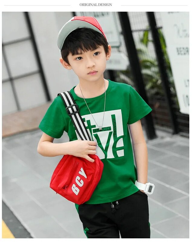 Boys Clothes Set Short Sleeve T-Shirt +Pants Summer Kids Boy Sports Suit Children Clothing Outfits Teen 5 6 7 8 9 10 11 12 Years