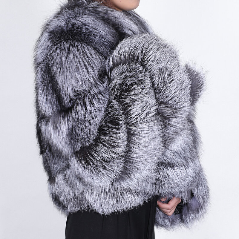 Casaco Real Fox Fur para senhoras, Parka de inverno, Colete Natural Fox Fur