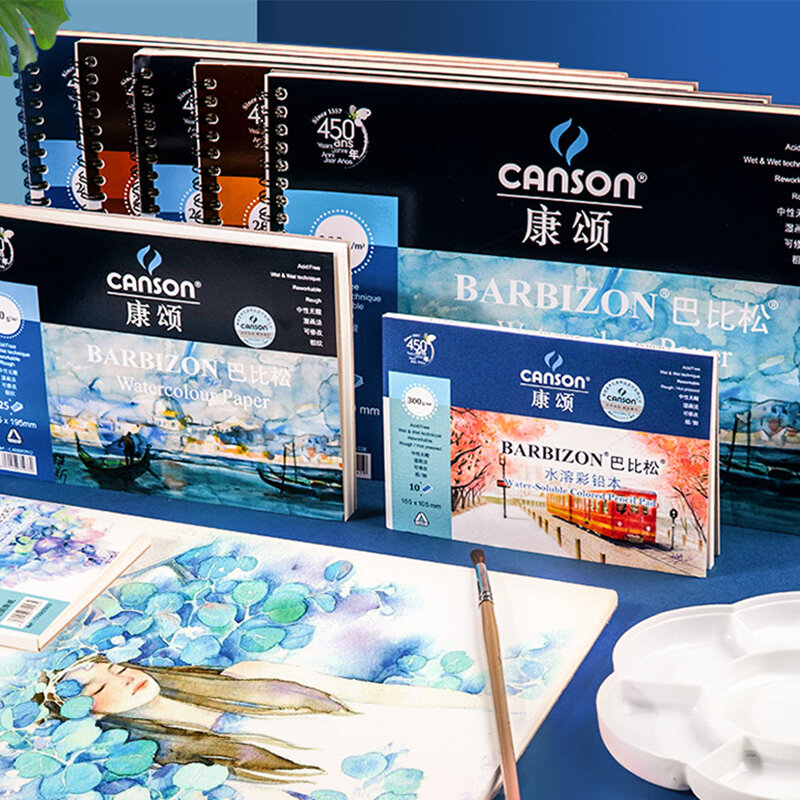 CANSON barbigon-Libro de acuarela profesional, bloc de papel, 8/16/32K, 200/240/300g/m², libro de lápices de colores, papel de acuarela