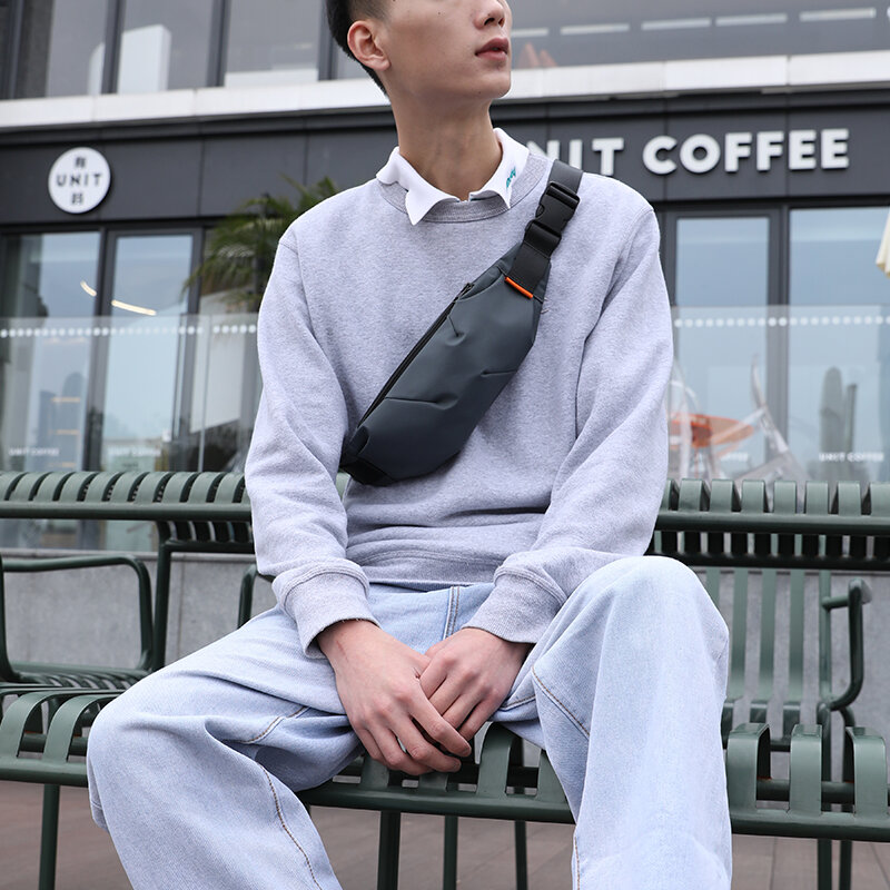 Мужская поясная сумка Hk, спортивный серый дорожный кошелек на ремне для телефона, с большими водонепроницаемыми карманами через плечо, для бега