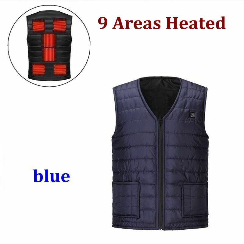 Жилет с подогревом для мужчин и женщин, повседневная хлопковая куртка с V-образным вырезом, с USB-зарядкой, с умным контролем температуры, пальто для зимней охоты, 11 мест