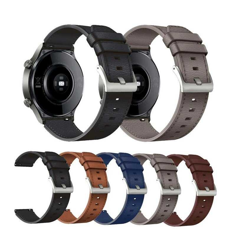 22mm Genuine Leather Band Watch Strap Replacement Belt For Huawei GT2 Pro Sport Smart Watch New Wristband Bracelet Accessories