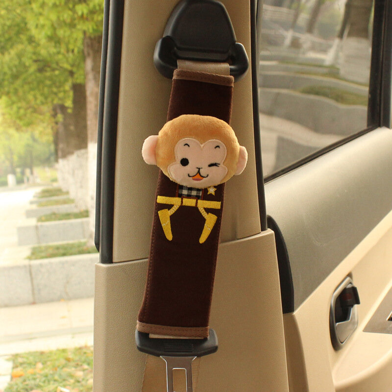 Baby Car Seat Belt Shoulder Pads Car Cartoon Child Seat Shoulder Pads Super Soft Velvet Baby Safety Seat With Protective Cover