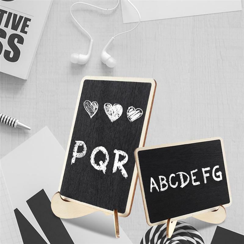 Mini quadro-negro retangular com suporte para mensagens, sinais de mesa de jantar, casamento, sinais de local, 10 peças