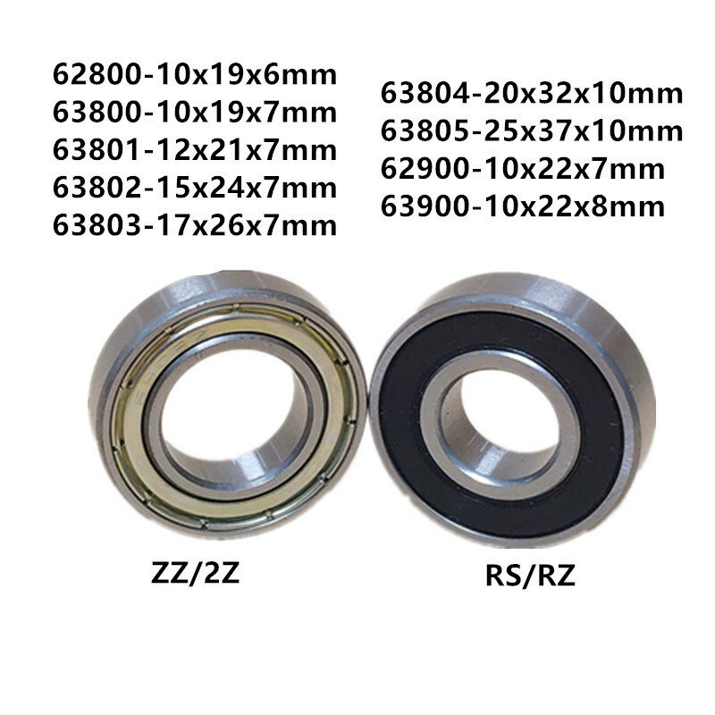 1PCS 62800 63800 63801 63802 63803 63804 63805 62900 63900 ZZ Z RS 2RS Widened Deep Groove ball bearing Embroidery machine