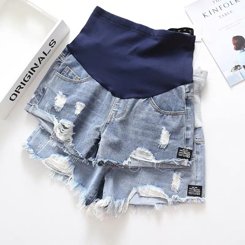 Maternity Clothes for Pregnant jeans Women Denim Shorts Pregnancy Jeans Low-Waisted Plus Size Loose Pants Wear outdoors