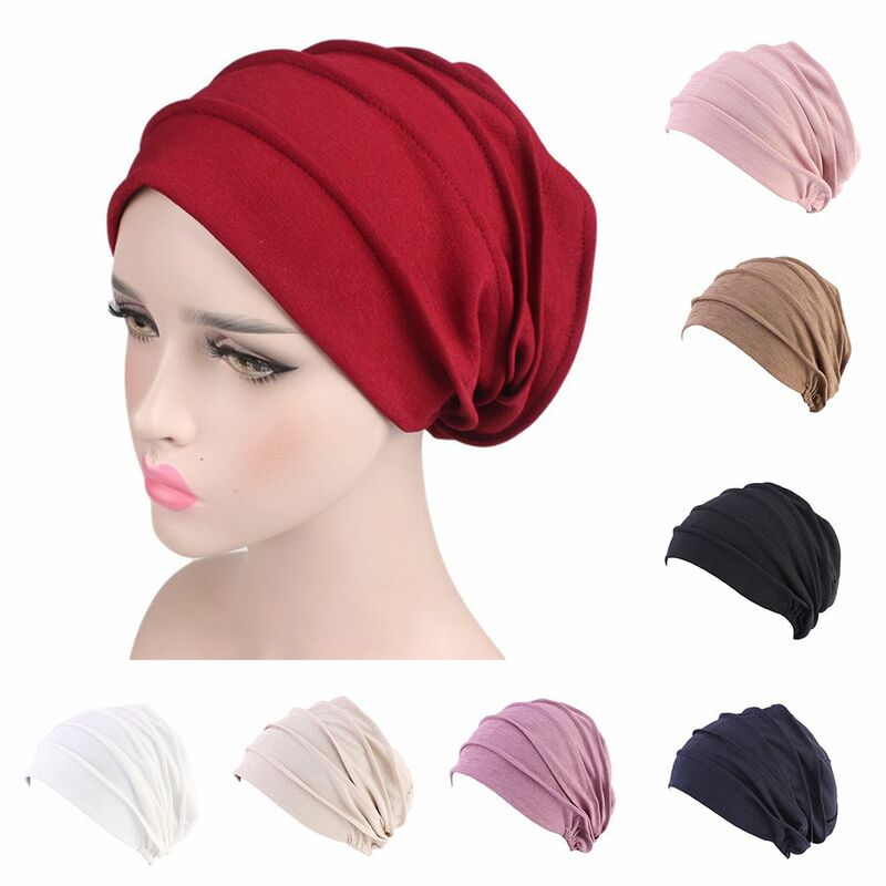 Écharpe de sauna en coton pour perte de cheveux, casquettes de sommeil, chapeau de chimio chaud, chapeau turban pour femme, hijabs musulmans, tête ronde, hiver